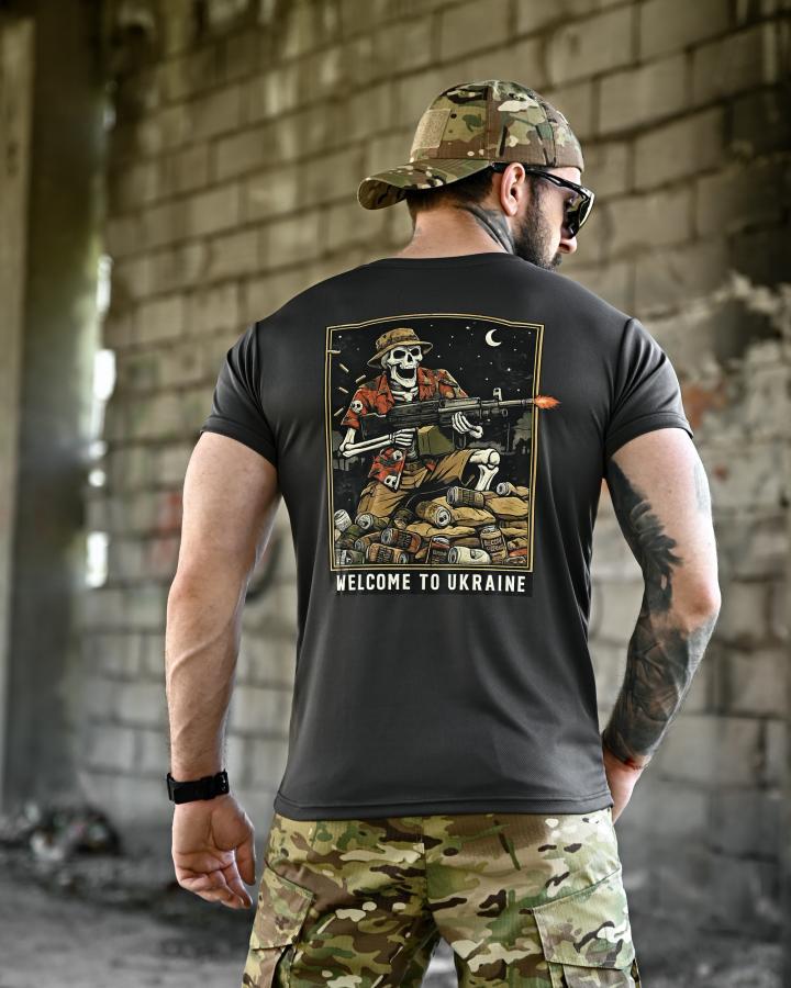 Футболка BORN OF WAR welcome to Ukraine grey ВТ4636