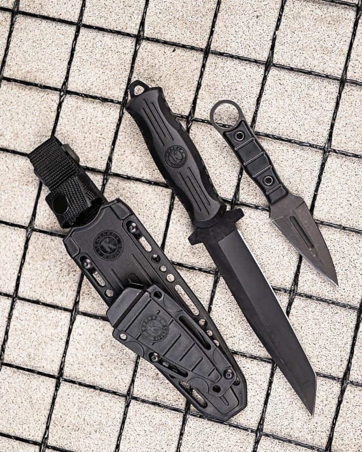 Тактичний ніж Комплект 2в1 Black ПП4735