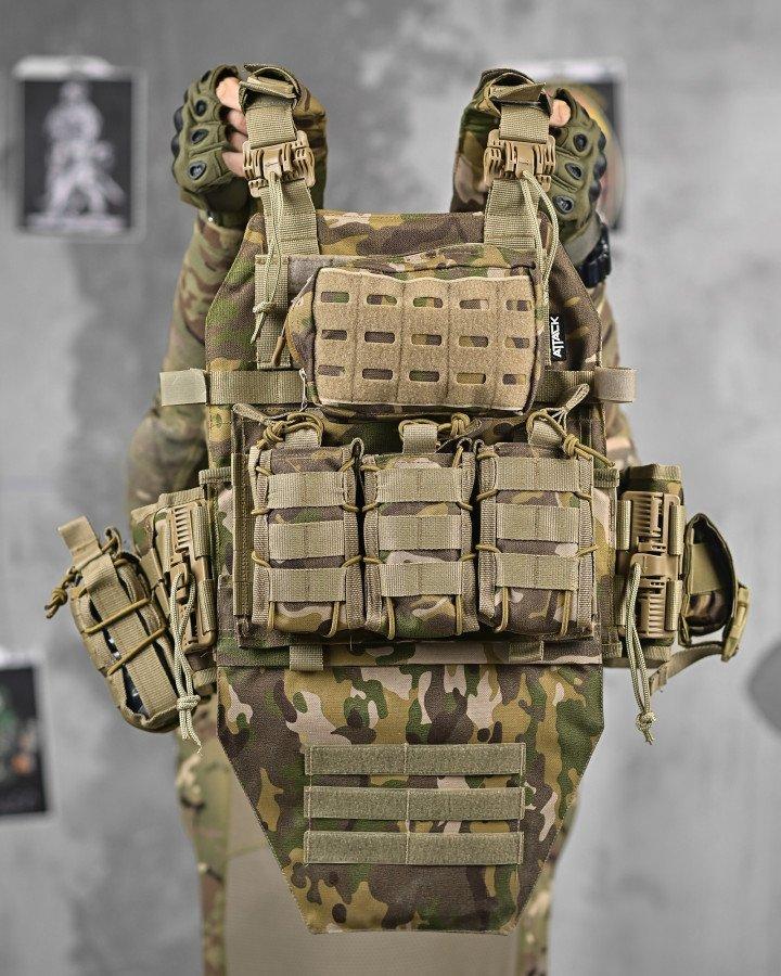 Плитоноска з напашником 4 швидкі скидання Cordura мультикам
