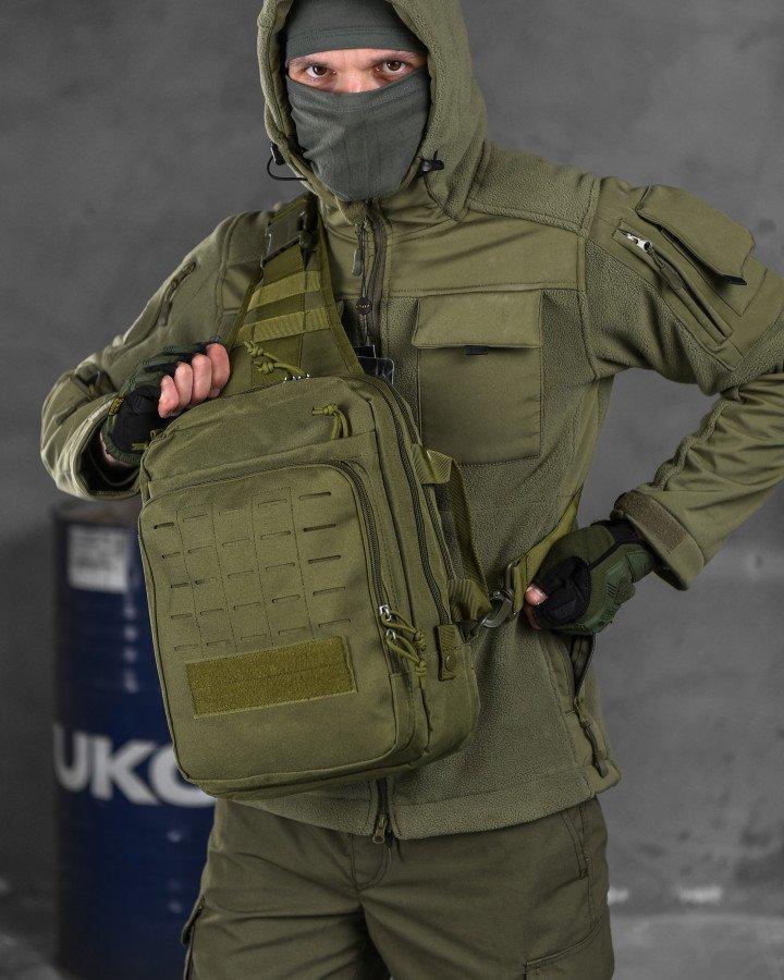 Сумка-слінг тактична з однією лямкою SILVER KNIGHT 8л Олива