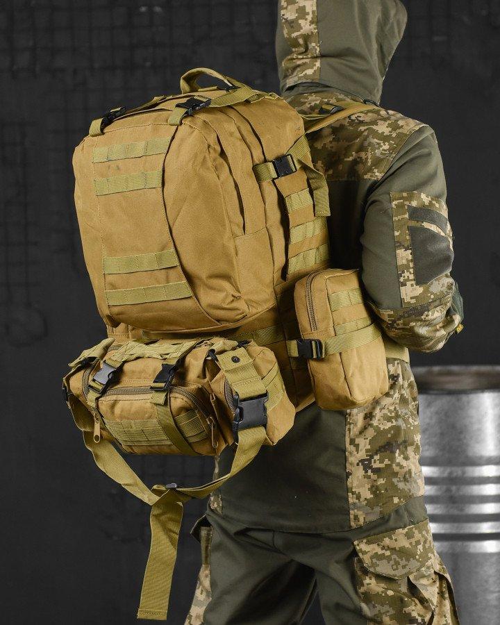 Тактичний рюкзак Bresh Койот 65L