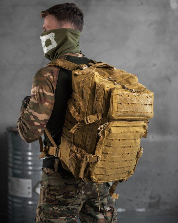Штурмовий рюкзак US Laser Cut Assault Black cayot  47L   НШ6325