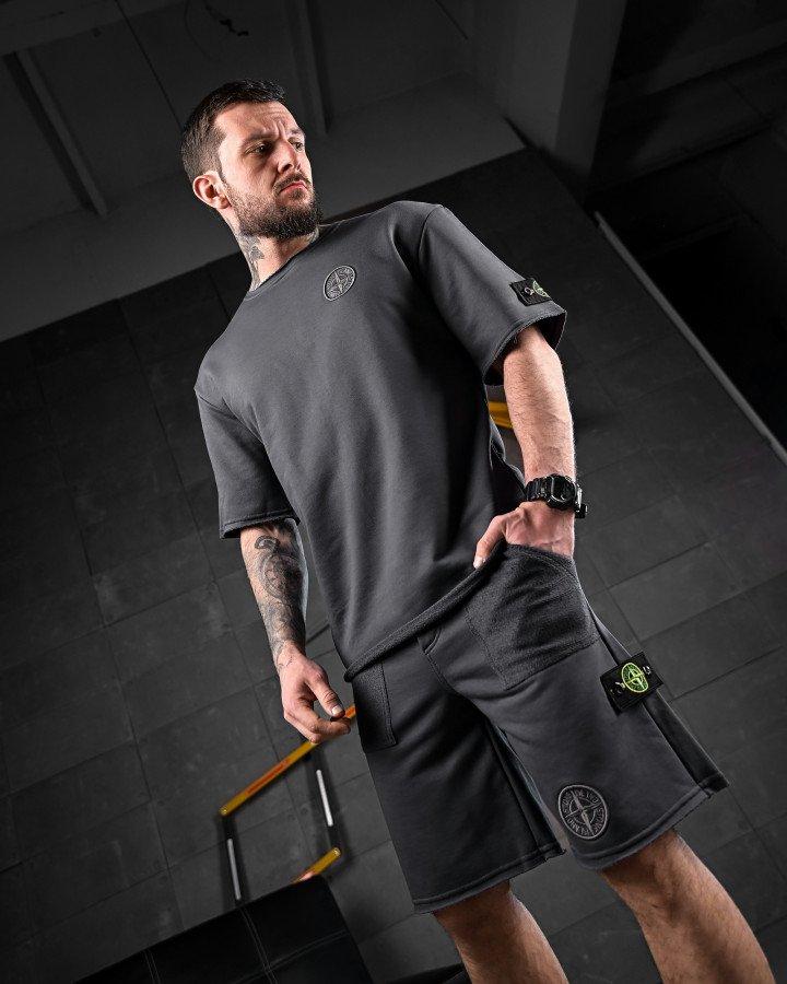 Літній тактичний костюм Stone Island РА4927 grafit