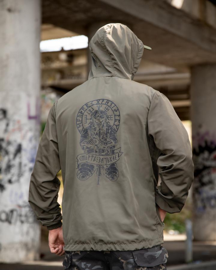 Military-style windbreaker BORN OF WAR Death will wait oliva VT5627