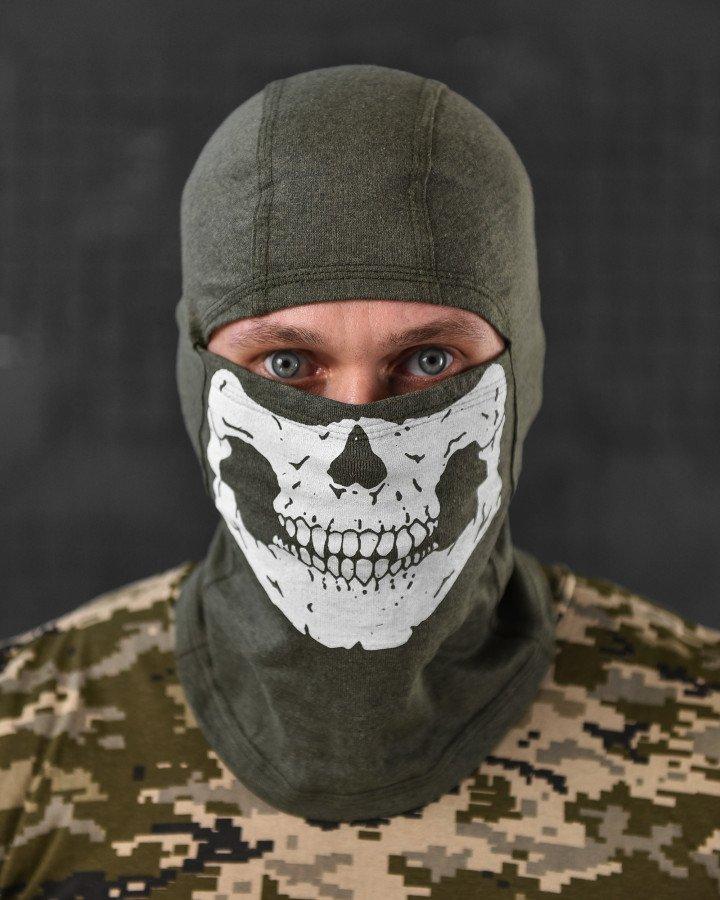 Літня балаклава “Череп” (Олива) ВТ1010