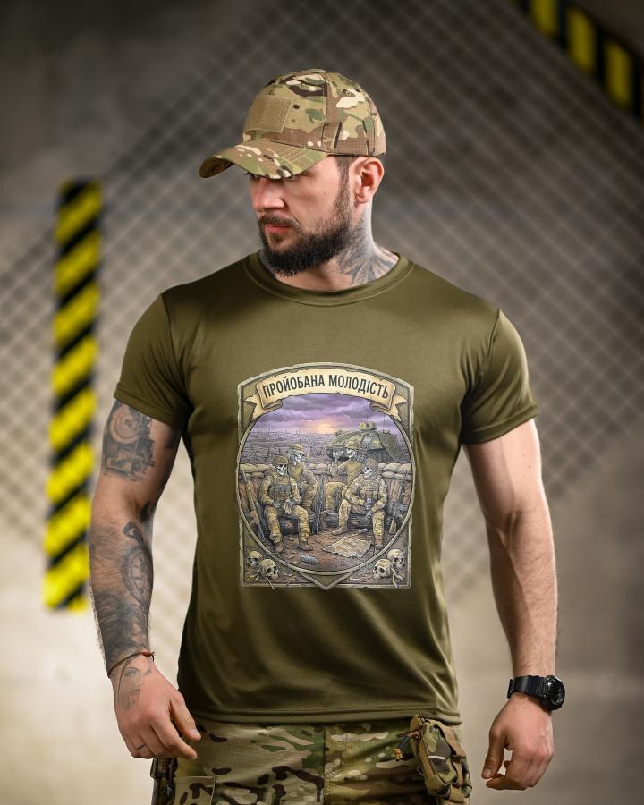 Тактична футболка BORN OF WAR Молодість олива ВТ4720