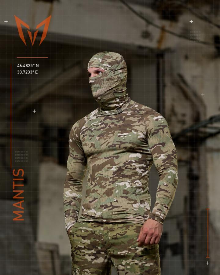 Тактичний лонгслів з балаклавою MANTIS® Phantom LS Combat Shirt - Multicam