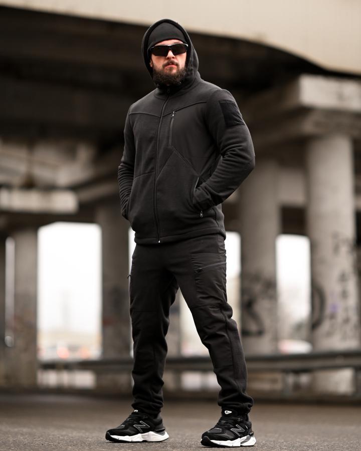 Флісовий спортивний тактичний костюм TARANTUL black ТР6551