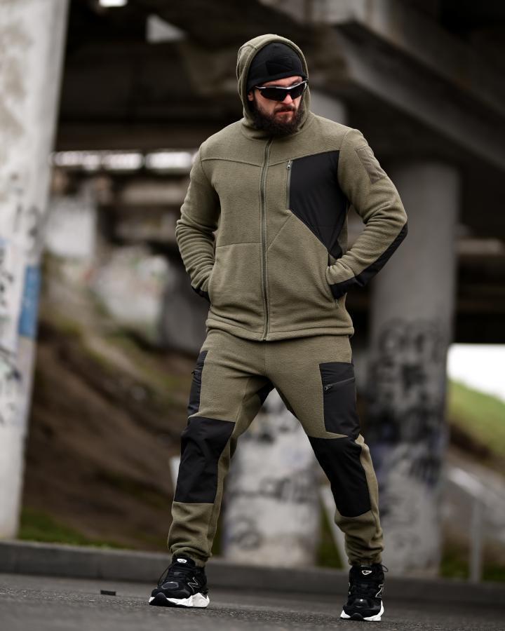 Флісовий спортивний тактичний костюм TARANTUL oliva/black ТР6552